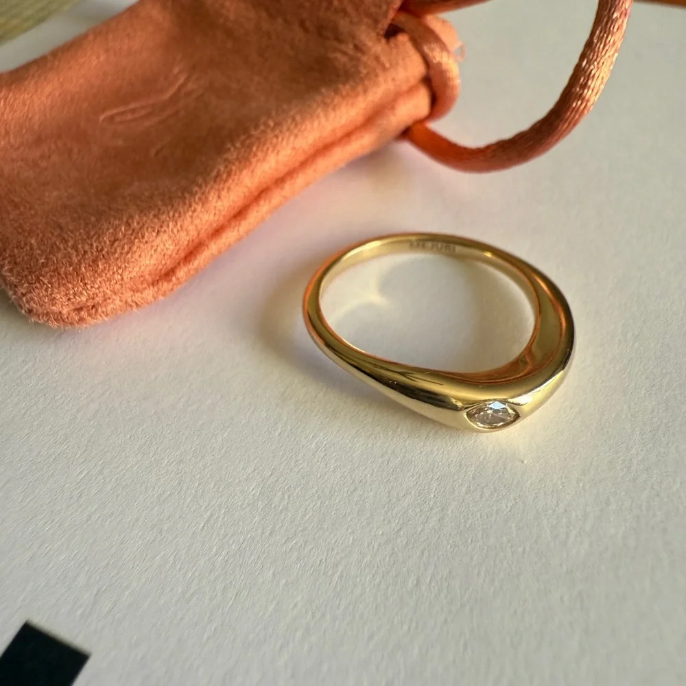 Mejuri ORGANIC DÔME THIN MARQUISE CUT NESTING RING Size 6 - Picture 1 of 5